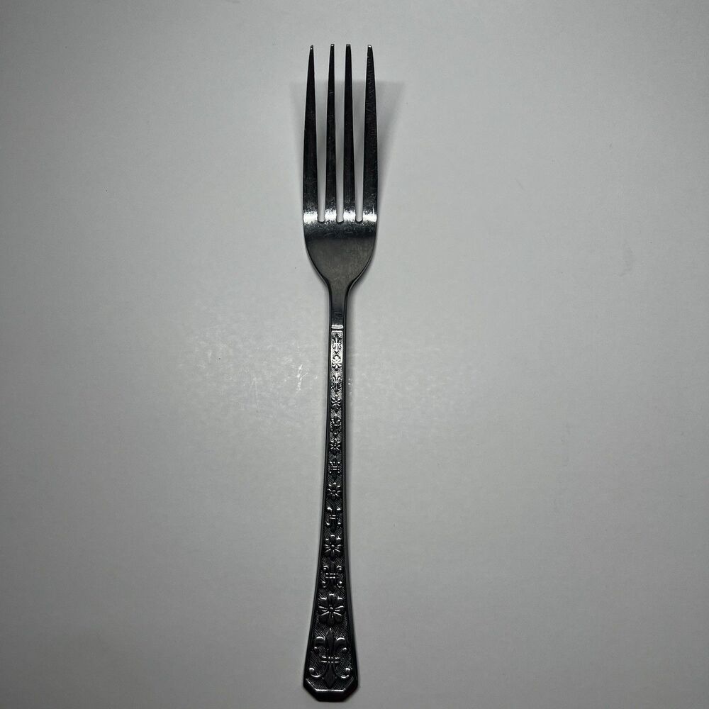 Vintage Interpur Florenz Stainless Dinner Fork 7 1/2" Fleur de Lis Korea